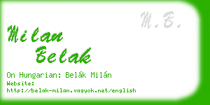milan belak business card